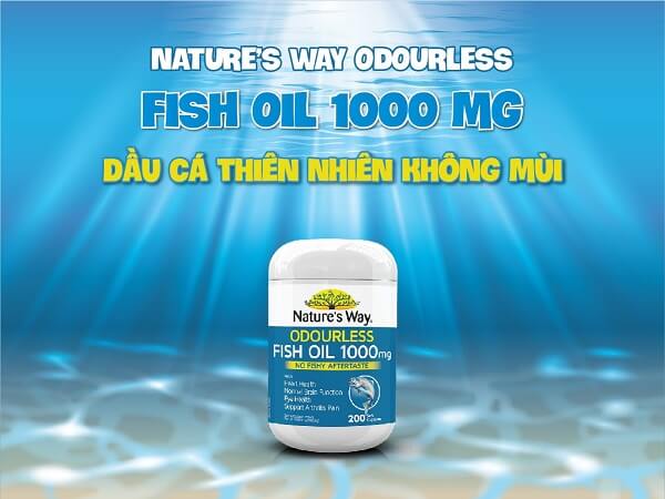 Thực phẩm chức năng tốt cho mắt Nature's Way Odourless Fish Oil 1000mg