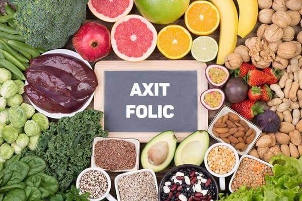 Nhóm thực phẩm có màu xanh đậm là thực phẩm giàu Axit Folic