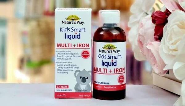 Thực phẩm chức năng bổ máu Nature’s Way Kids Smart Liquid Multi + Iron